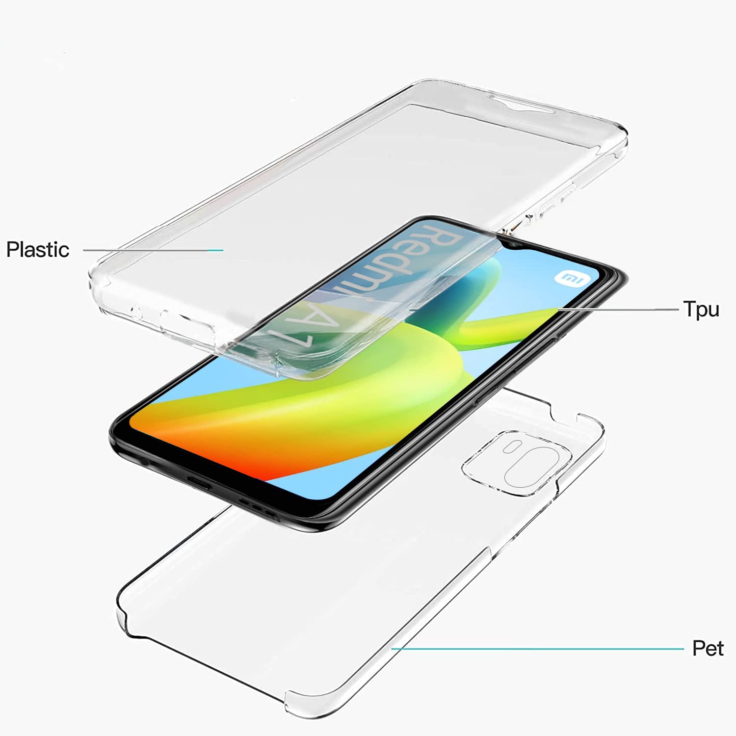 COVER MAGNETICA IN ALLUMINIO RETRO VETRO TEMPERATO CUSTODIA Per XIAOMI