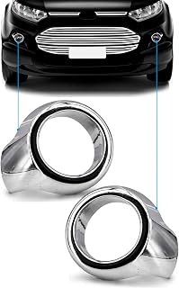 Par Aplique Aro Cromado Para Farol de Milha Ecosport 2013 2014 2015 2016 2017