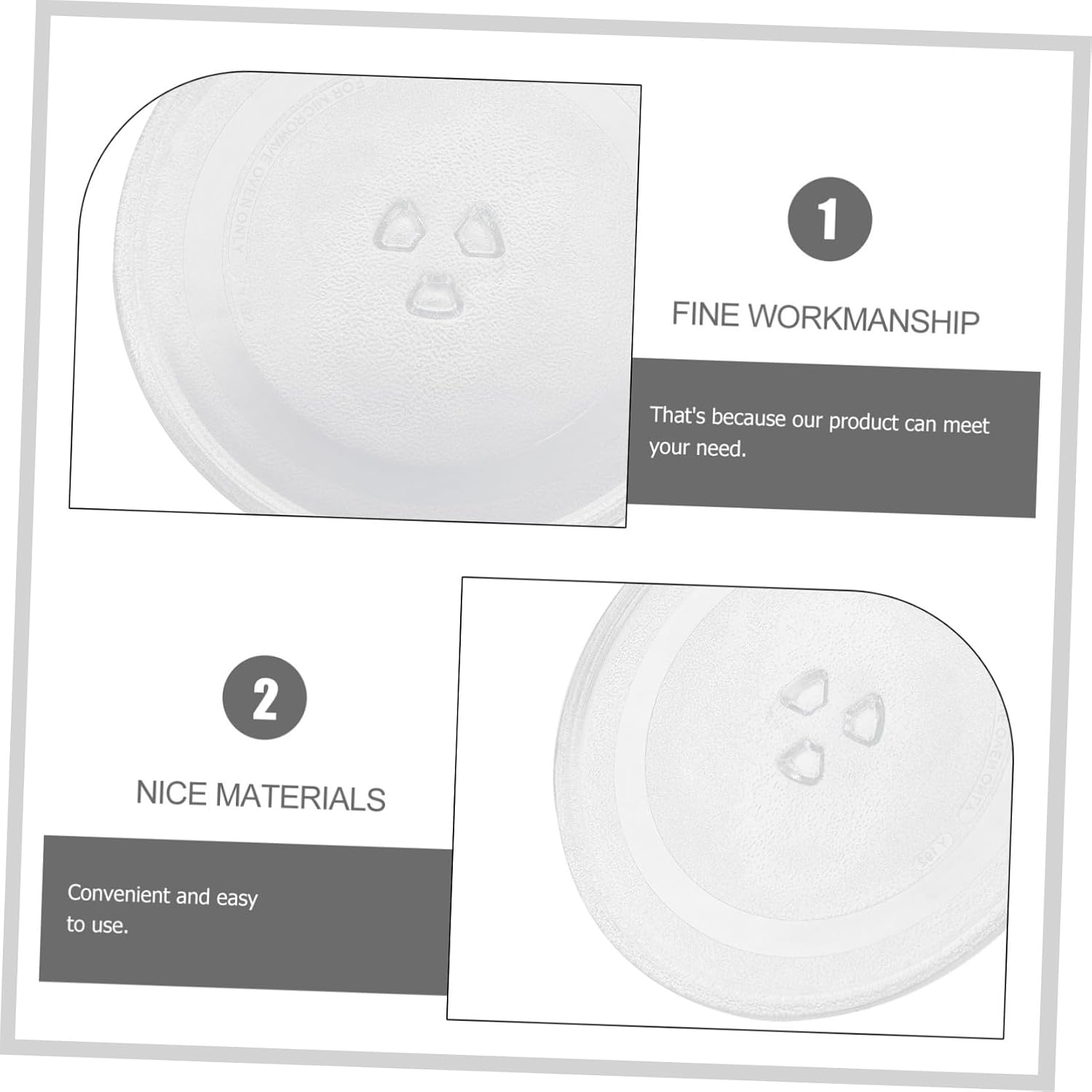 Luxshiny Microwave Glass Turntable Plate Replacement Sturdy Oven Turntable Glass Tray Microwave Plate for Better Performance Easy to Clean and Maintain Compatible