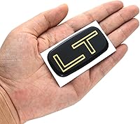 Vista 2 de 2 piezas de emblema de placa de identificación LT de repuesto para Chevrolet Silverado Suburban Tahoe Chevy GM 99-07 (oro/negro)