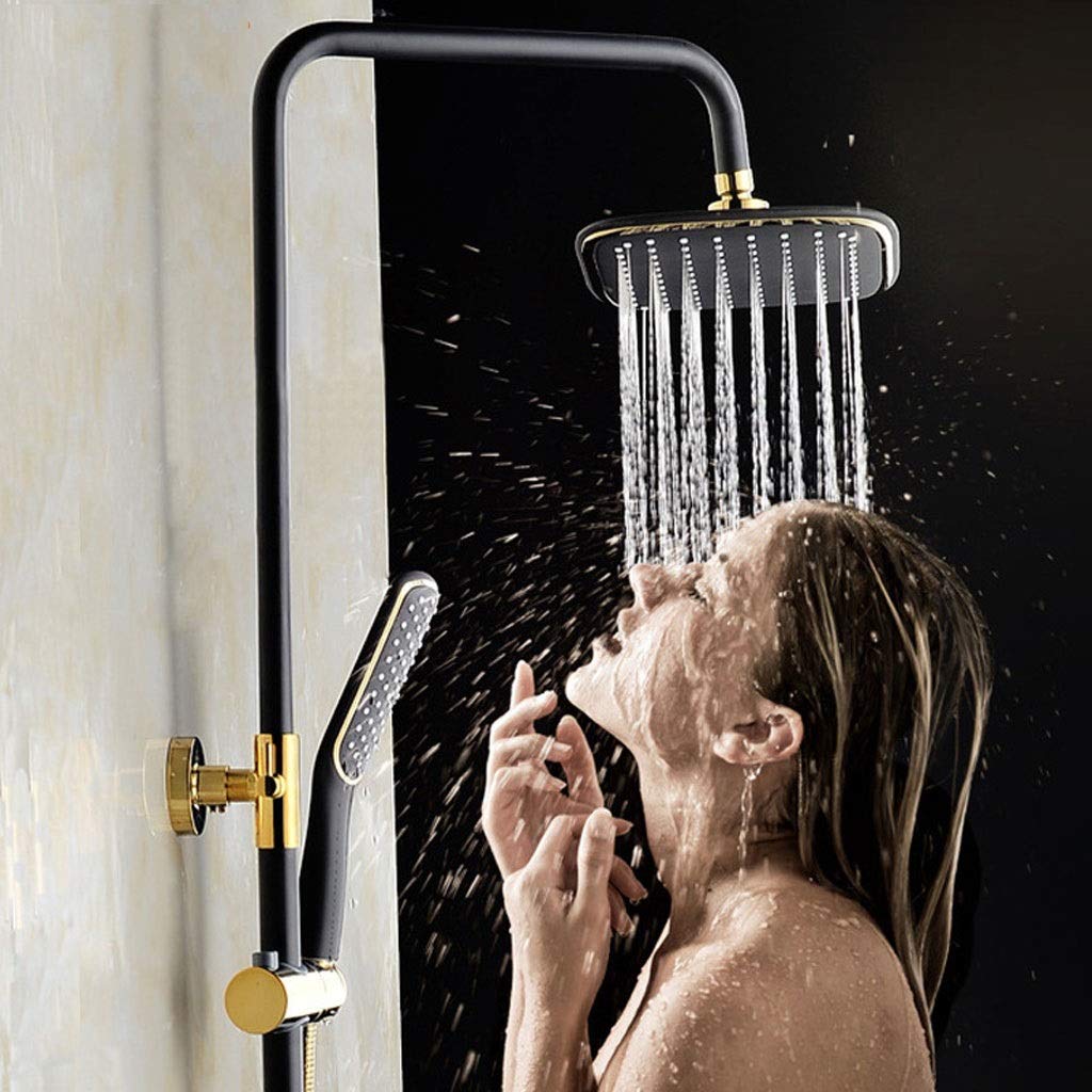 Baño Estilo Europeo Cobre con Incrustaciones de Ducha Negro Antiguo