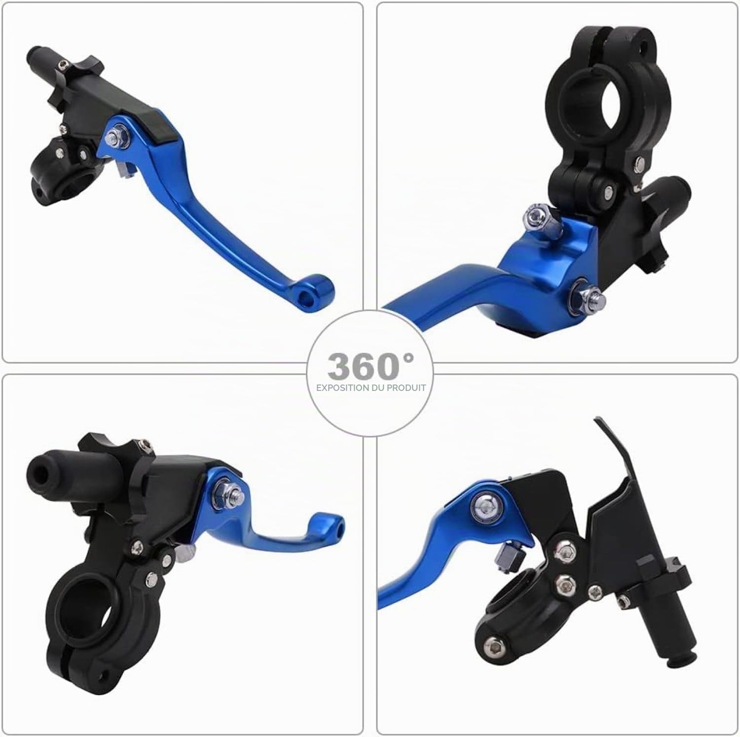AnXin Leviers d'embrayage de Frein de Moto CNC Levier de Frein Pliant Universel pour Guidon de 22MM 50cc 110cc 125cc 150cc Pit Dirt Bike（Bleu）