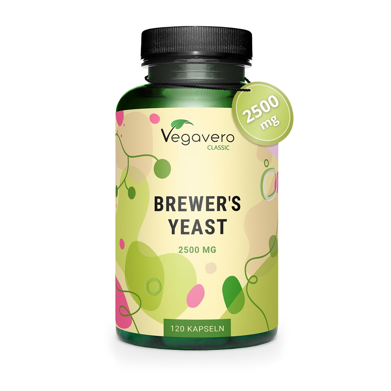 Lievito di Birra | 2500 mg | Integratore per Capelli, Unghie e Pelle | Fonte di Biotina, Zinco e Selenio | 120 Capsule | Senza Additivi | Vegan | No OGM | Vegavero®