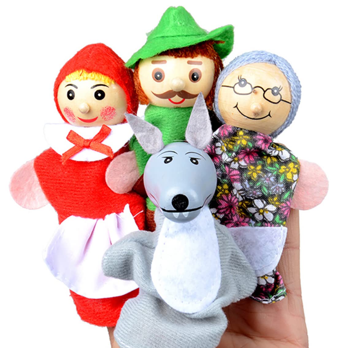 Marionette A Mano Cappuccetto Rosso – 4 Pezzi Per Giochi Di Ruolo E Teatro Per Bambini
