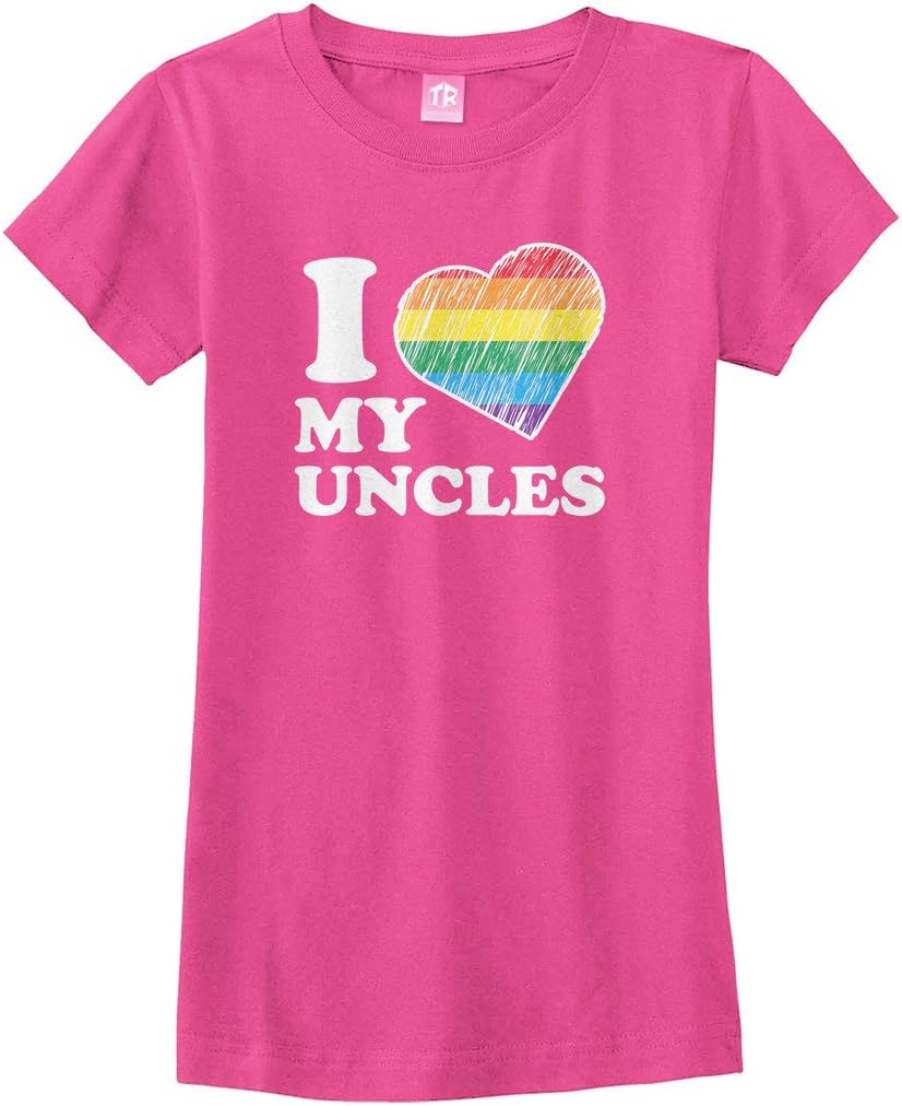 Threadrock Big Girls' I Love My Uncles Fitted T-Shirt