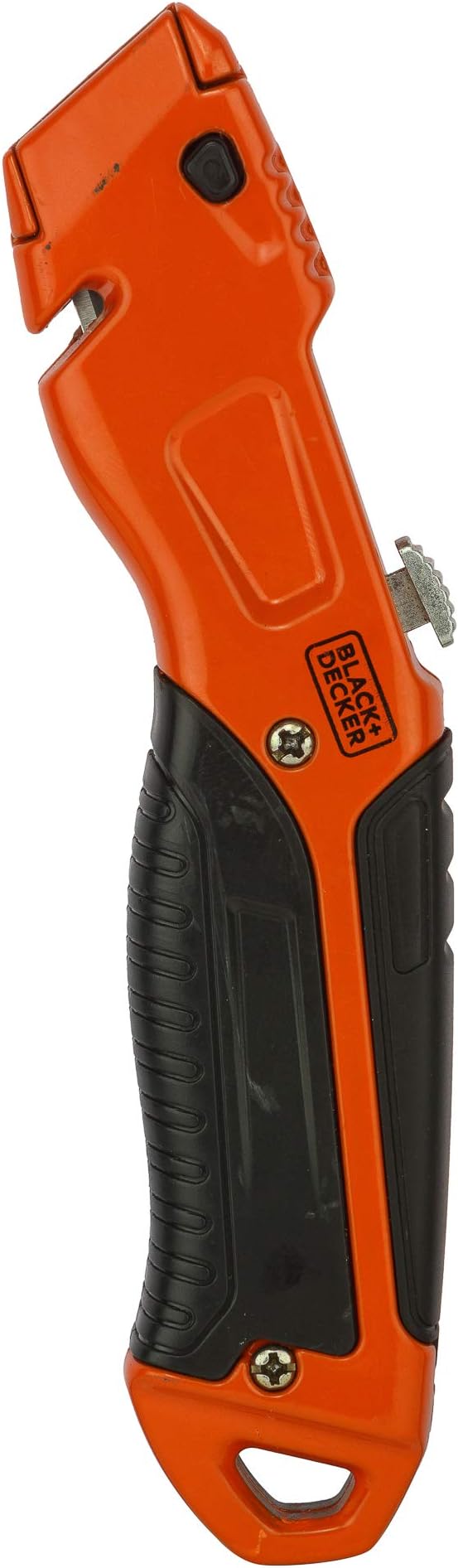 BLACK+DECKER Metal Retractable Utility Knife With 3 Blades, Orange/Black - Bdht10395,