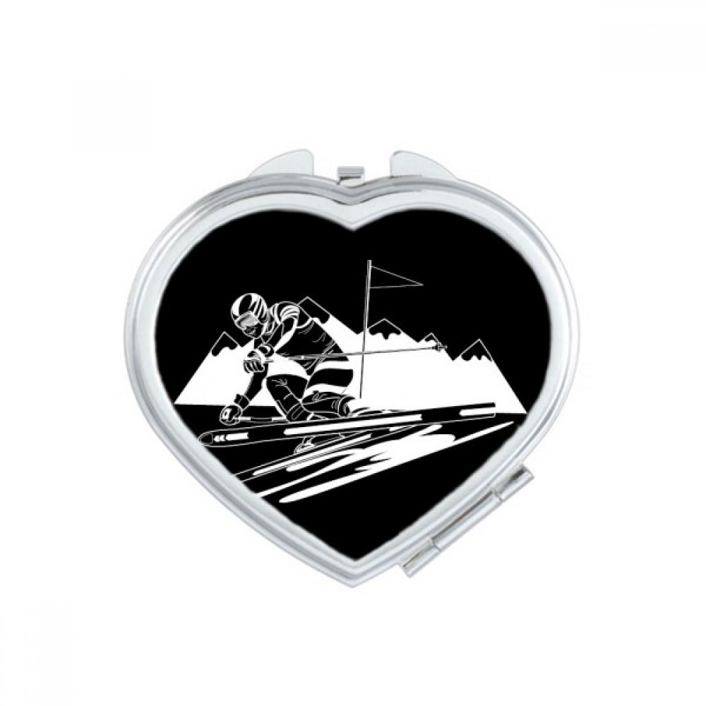 Miroir de maquillage ski mignon miroir de poche portable et petit cadeau multicolor