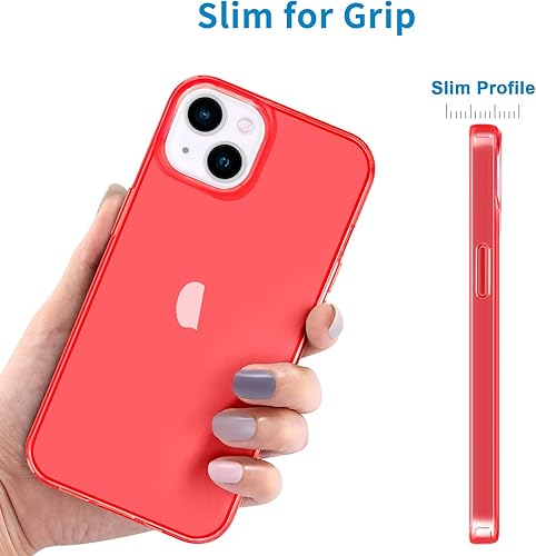 Miniatura 3 de JJGoo - Funda compatible con iPhone 13, transparente, roja, suave, a prueba de golpes, cubierta protectora delgada y delgada para iPhone 13 de 6.1