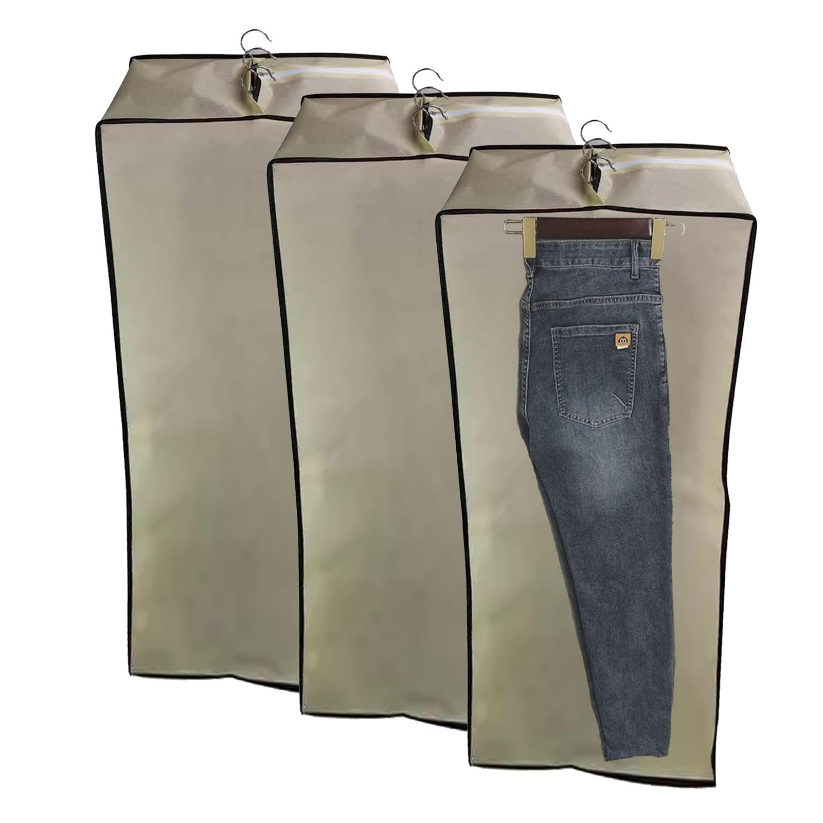 Funda para pantalones, protección contra el polvo para almacenamiento, bolsas de ropa colgantes de 41 pulgadas + 6 pulgadas