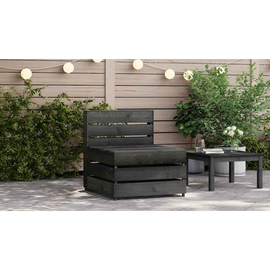 vidaXL Divano Centrale da Giardino Pallet Legno Pino Impregnato Grigio