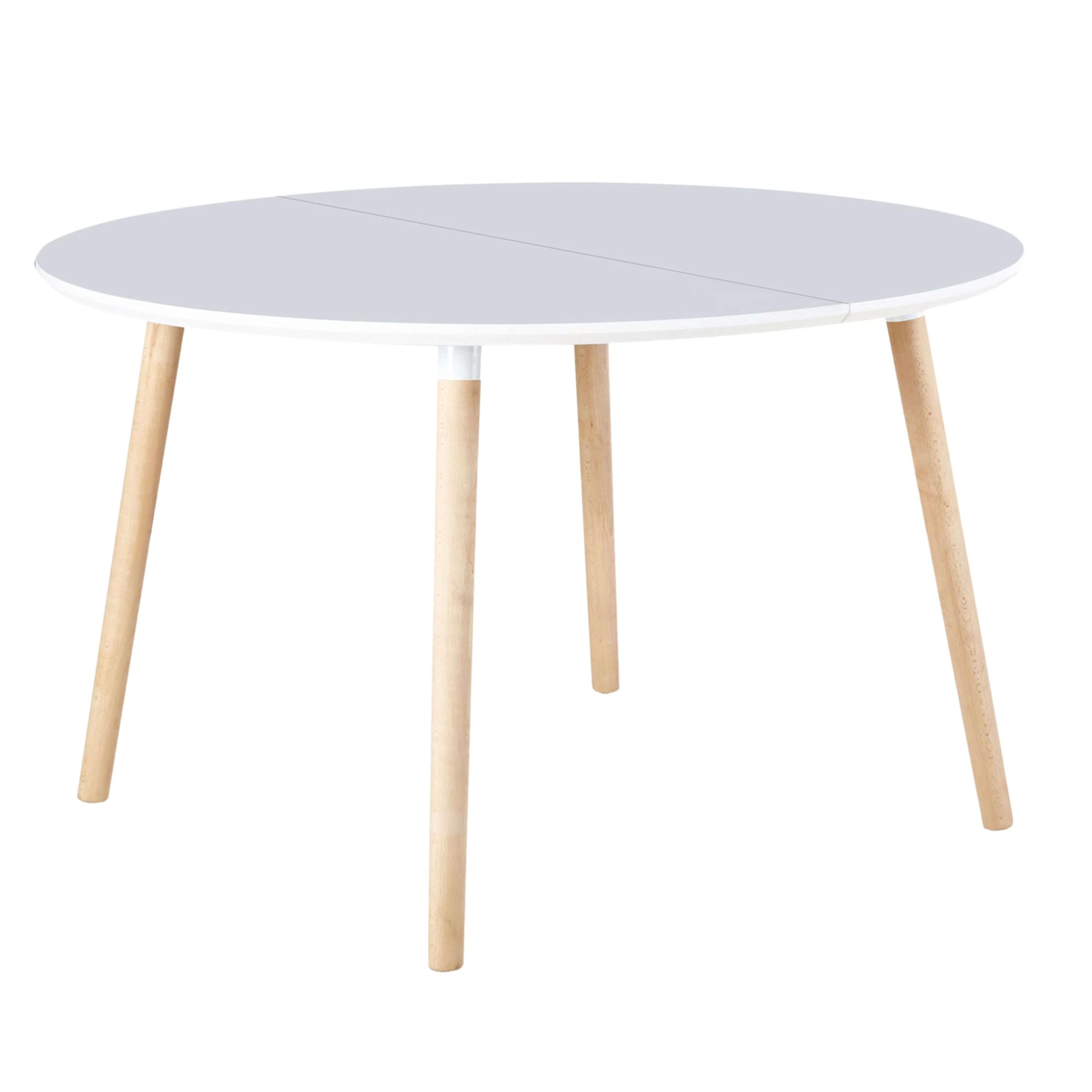 Miroytengo Mesa Comedor Extensible Copo Blanco Mate y Haya 140-180x100 cm