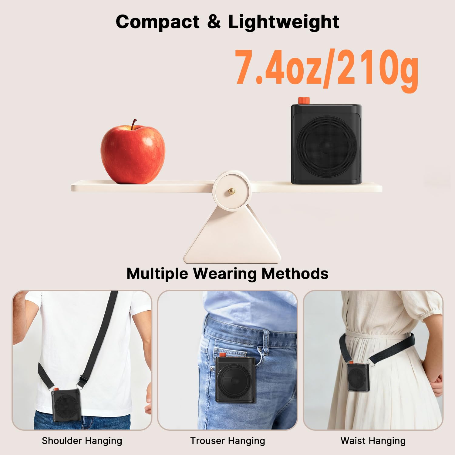yAyusi Amplificatore Vocale per Insegnanti con Microfono Lavalier Magnetico, Mini Microfono Portatile a Mani Libere e Altoparlante, Microfoni Ricaricabili per Insegnanti per Aule/Riunioni/Discorsi