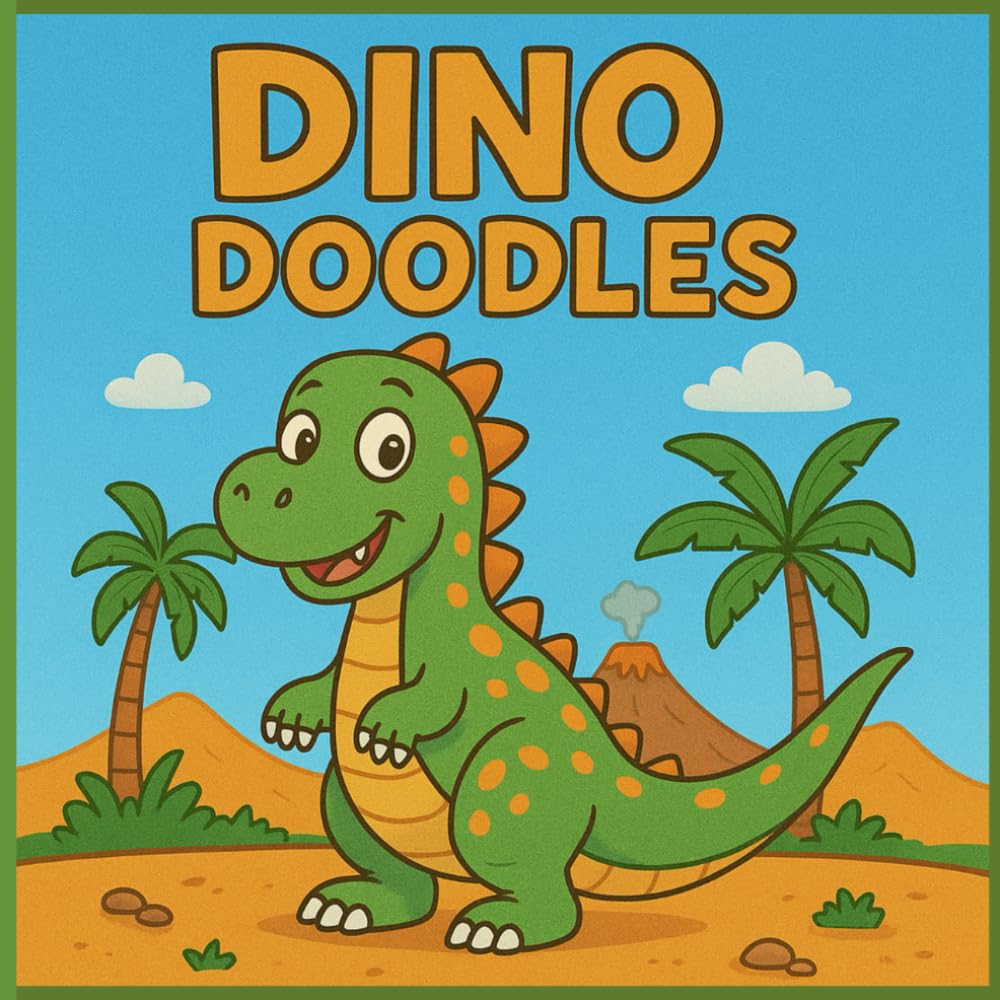 Dino Doodles colouring book for kids: Dinosaur colouring pages for children ages 5+