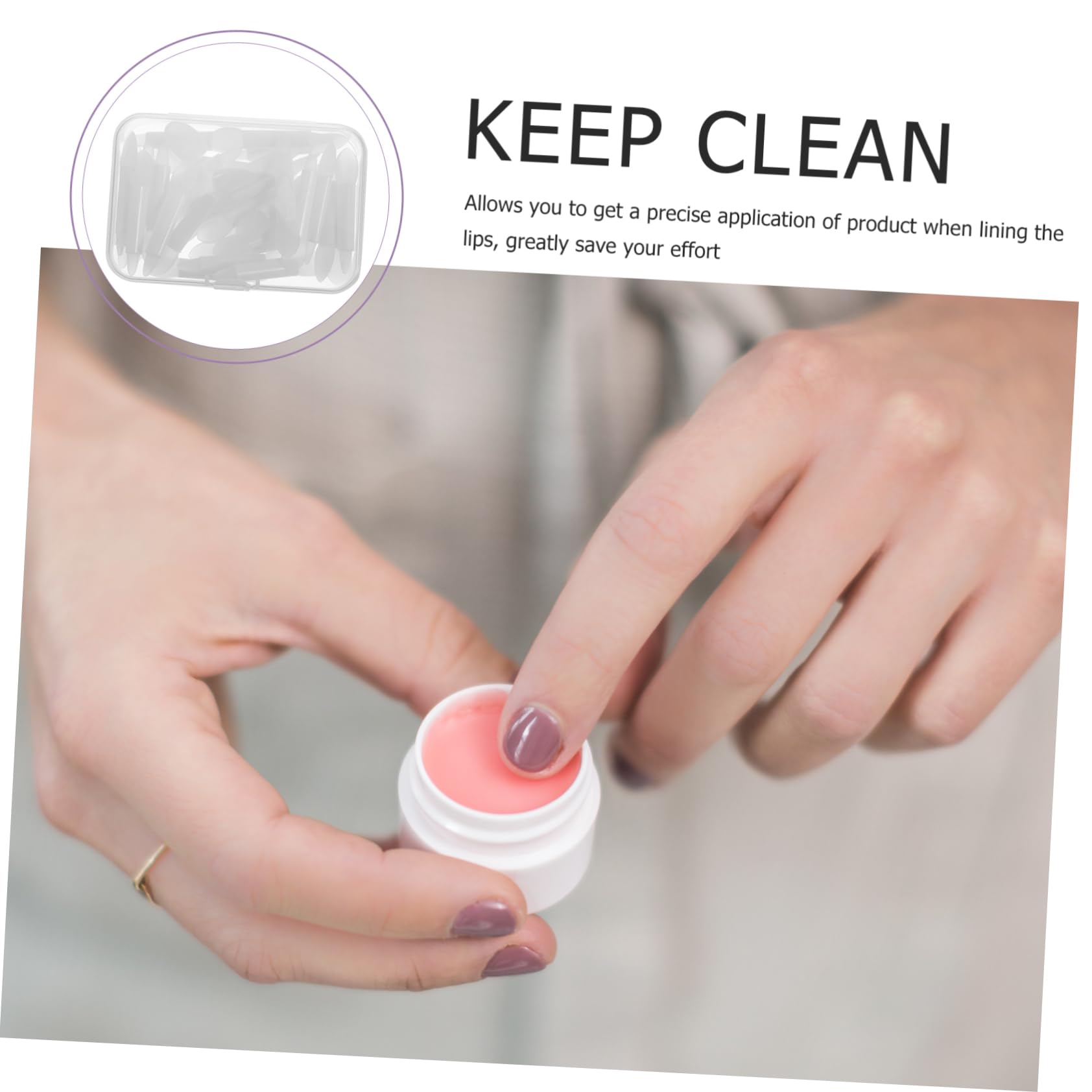 Beavorty 4ensembles Set De Pinceaux à Lèvres Pratiques Kit De Brosse Cosmétique Applicateur Transparent Pour Maquillage à Domicile Et Professionnel