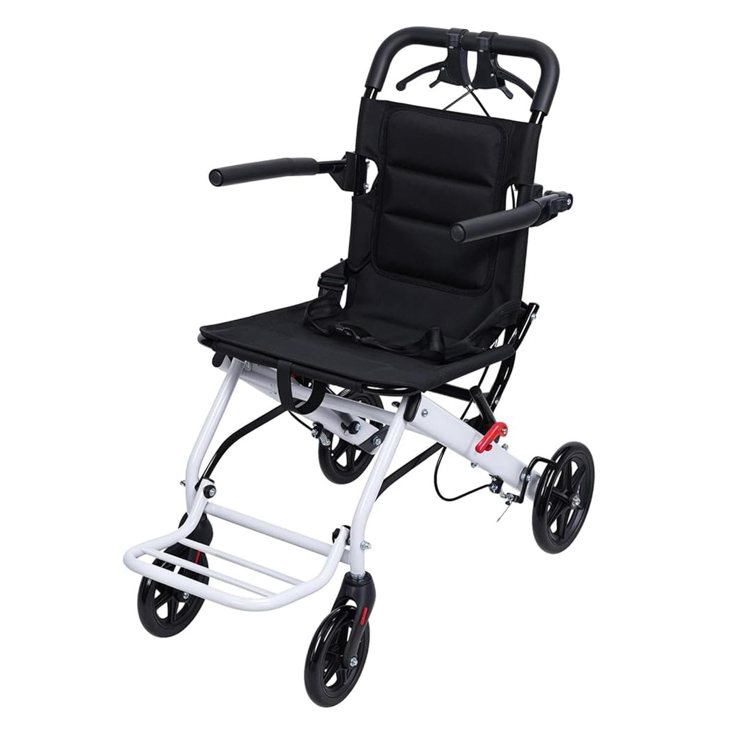 Silla de ruedas plegable ligera, solo 6.2kg, Silla de ruedas portátil de tránsito con correa de seguridad ajustable, Sillas de ruedas ligeras para adultos niños,A