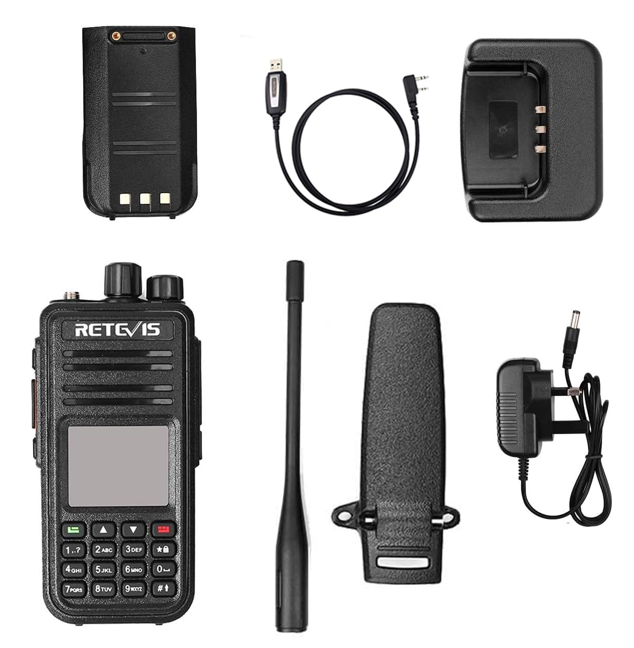 Retevis RT3S DMR Funkgerät mit GPS, Große Reichweite Amateurfunkgerät | Unterstützt OpenGD77, Doppel-Zeitschlitz für Repeater, Kompatibel mit MOTOTRBO TierⅠ& Ⅱ, TDMA, 3000 Kanäle