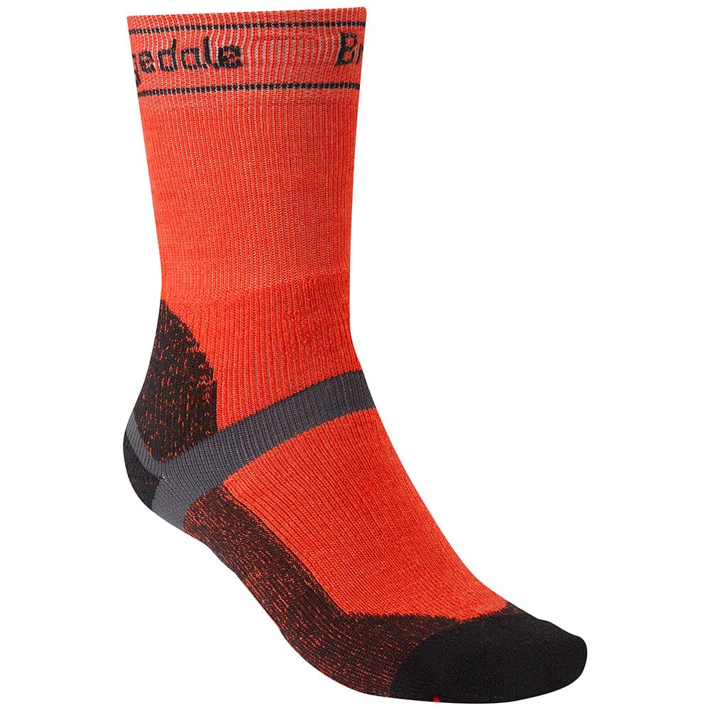 Bridgedale MTB Winter-Weight T2 Merino Sport Mens Boot Length Mountain Bike Socks - Orange, Medium