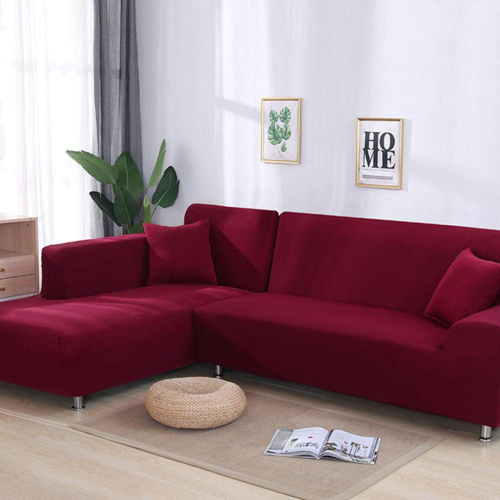 Housse de canapé d'angle en L élastique pour protéger votre canapé avec méridienne