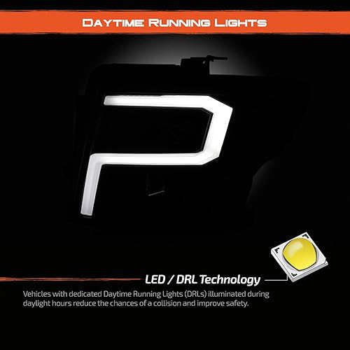 Miniatura 10 de AKKON - Faros delanteros de proyector Nissan Titan 2016-2019 con señal de tubo de luz LED, conjuntos de carcasa negra