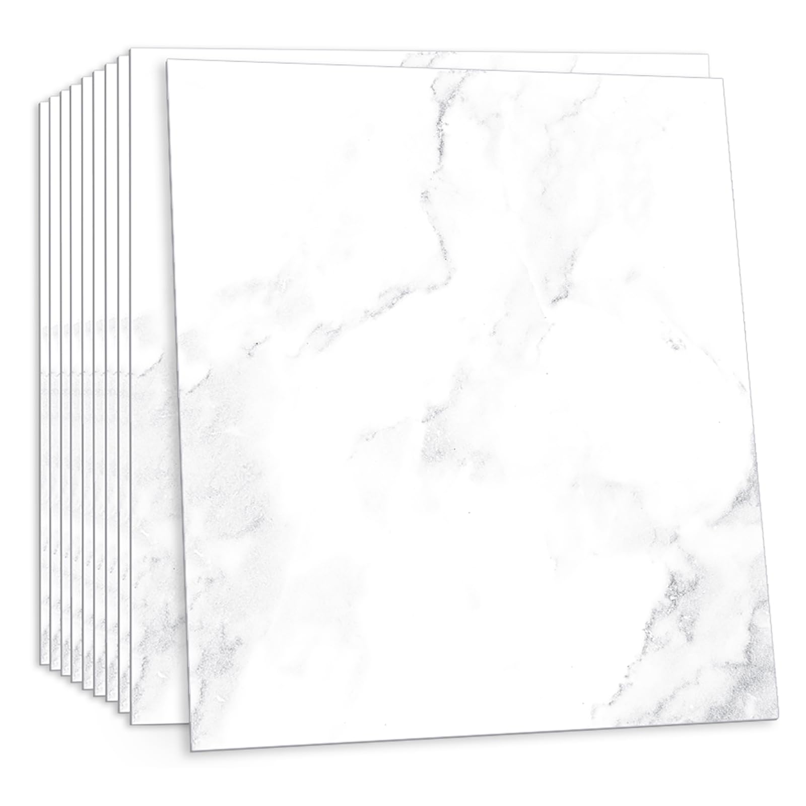 ANHUIB 10 Pcs White Marble Floor Tiles Stickers Peel and Stick Floor Tiles Stick on Floor Tiles For Bathroom Kitchen Vinyl Flooring Stick Down Flooring living Room Waterproof Flooring for Home 30×30cm