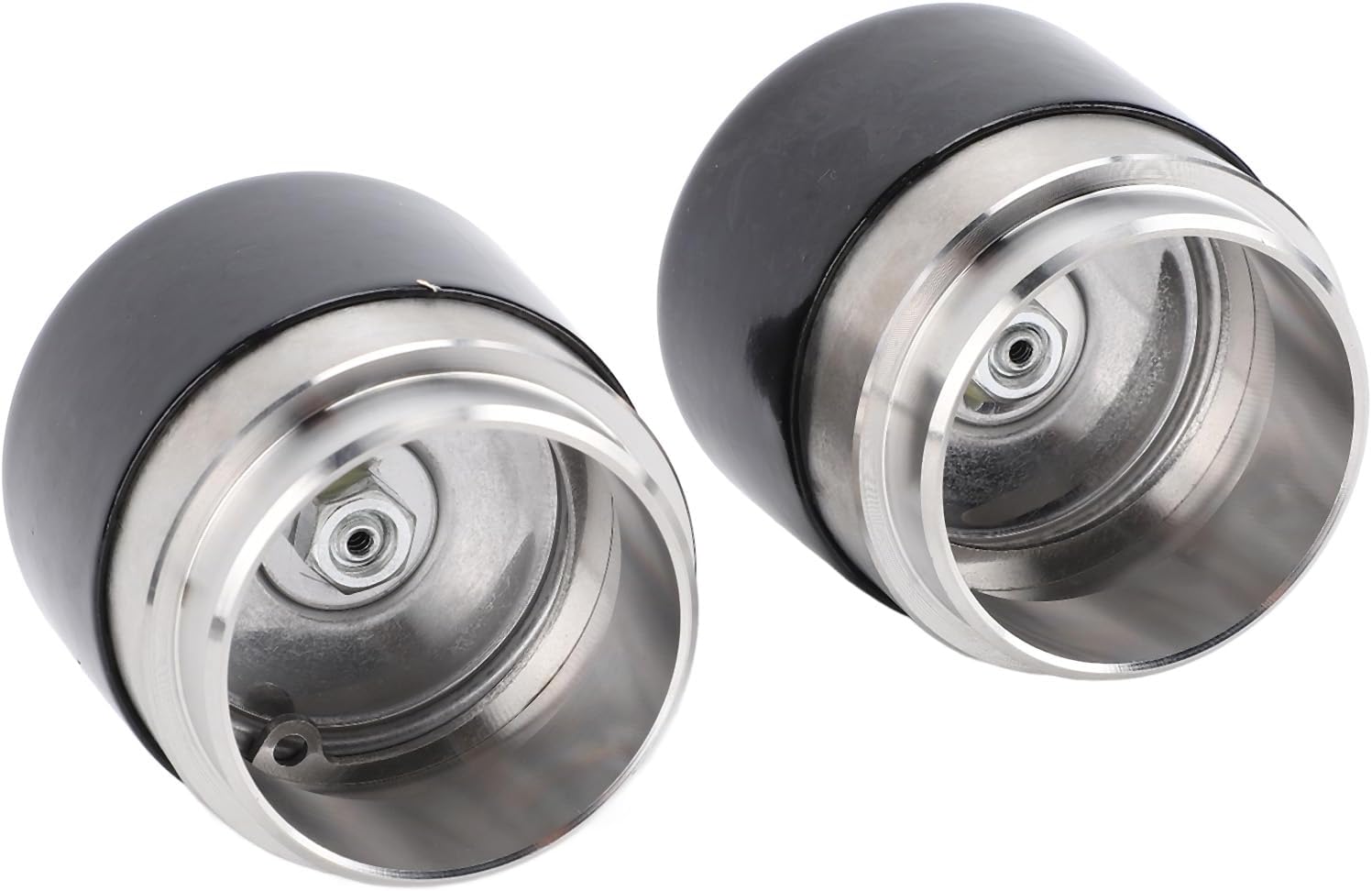 Pack of 2 Trailer Bearing Buddies, 1.781 Inch Diameter, Stainless Steel, Boat Wheel Centre, Dust Cover, Hub Protector with Protective Bras, Rubber Caps, Covers, Replacement for