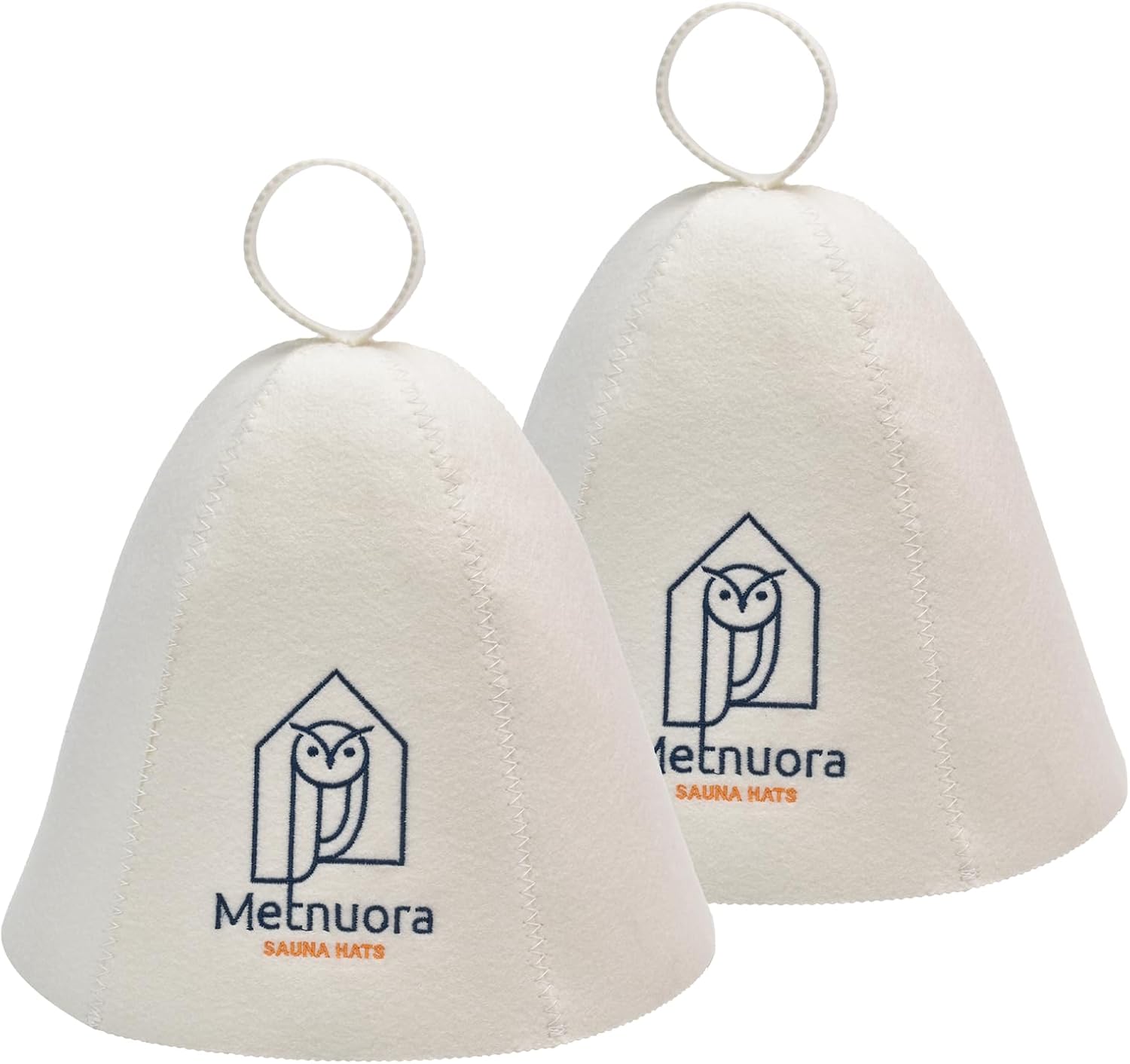 Sauna Hat 2-Pack, Wool Sauna Hat for Women and Men Russian Banya Cap - Ultra Soft, Breathable for Bath Sauna Accessories White