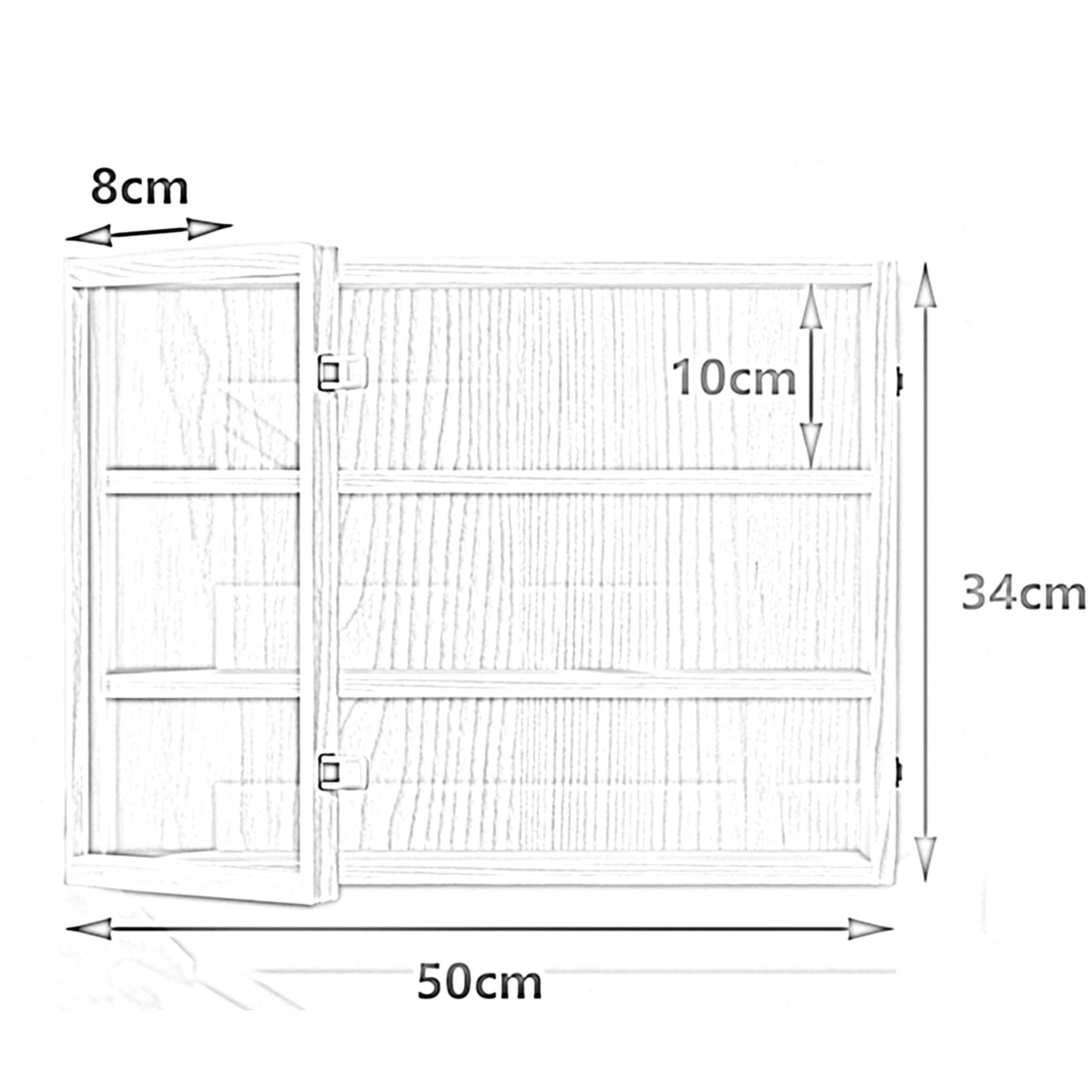 Vetrina in legno a 5 strati per oggetti da collezione, vetrina per giocattoli da parete, mensola portaoggetti per soggiorno, camera da letto, ufficio, sala giochi (50 x 8 x 34 cm)