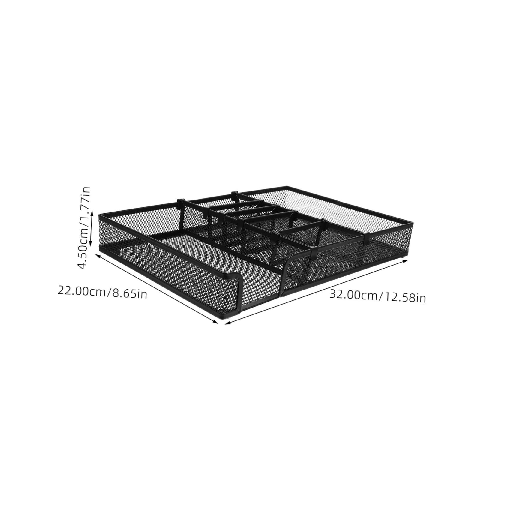 Metallener Stiftehalter Schwarz aus Eisen für Büroorganisation | Schubladeneinsätze aus Metall, Moderner Kleinigkeitenhalter, Einfache Reinigung