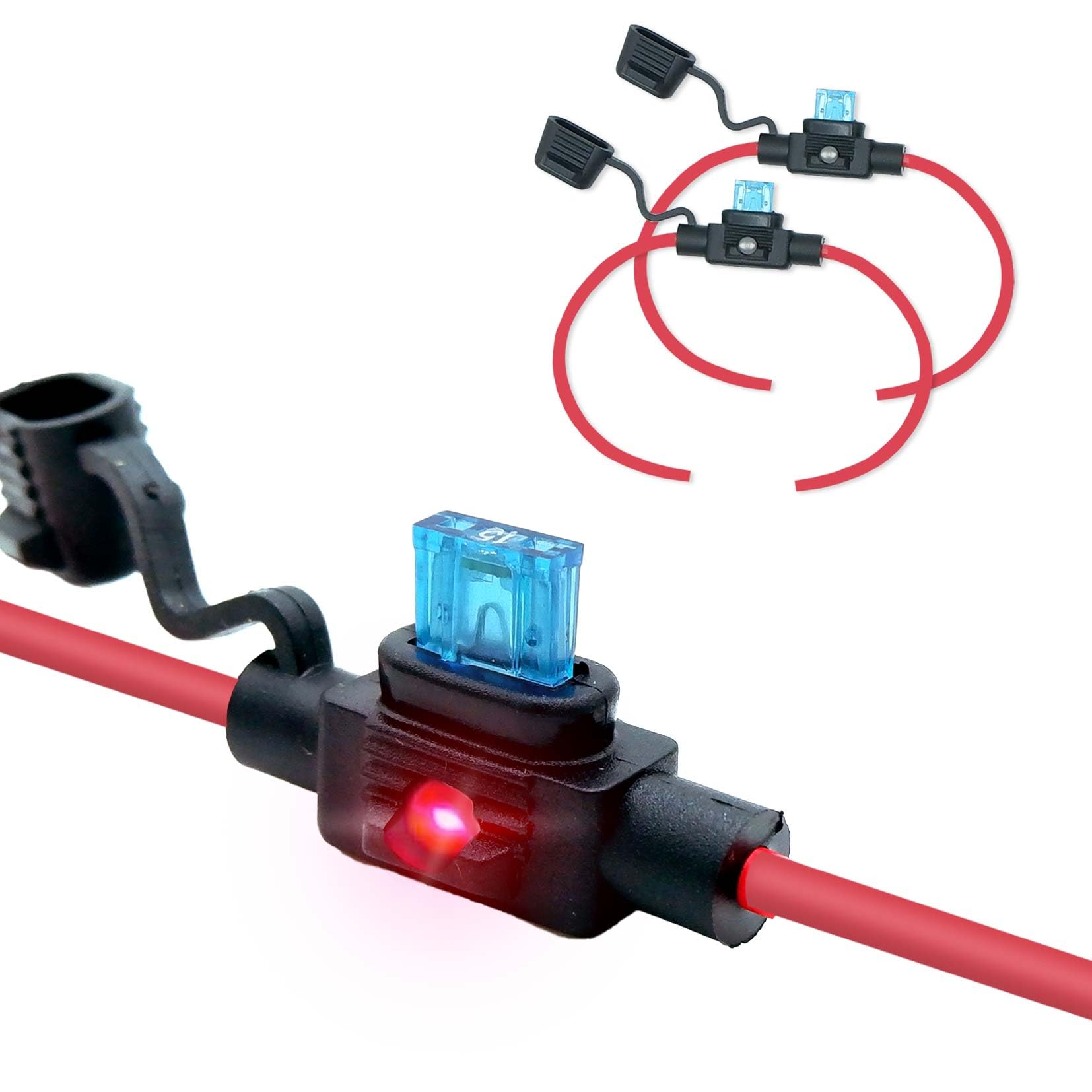 parts PTT Waterproof IP67 in-line ASP Mini LED Fuse Holder,12 AWG for Automotive Marine(2 Pack), Black