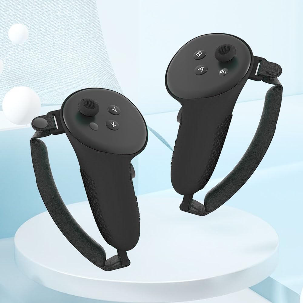 7 pièces ensemble d'accessoires poignées de contrôleur housse de protection anti-rayures VR housse de casque VR housse de poignées de contrôleur anti-chute pour Meta/Oculus Quest 3