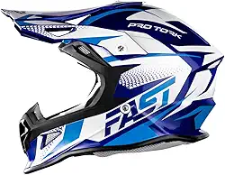 Capacete Motocross Fast Tech Limited Edition 56 Azul/Branco 56