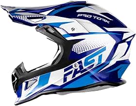 Capacete Motocross Fast Tech Limited Edition 62 Azul/Branco 62