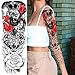 9 Sheets ALISA Cool Large Tiger Face Full Arm Temporary Tattoo Sleeve For Women Realistic Lion King Full Sleeve Temporary Tattoos For Men Kids Black Waterproof Fake Custom Tatoo Tribal Wolf Fox Animal