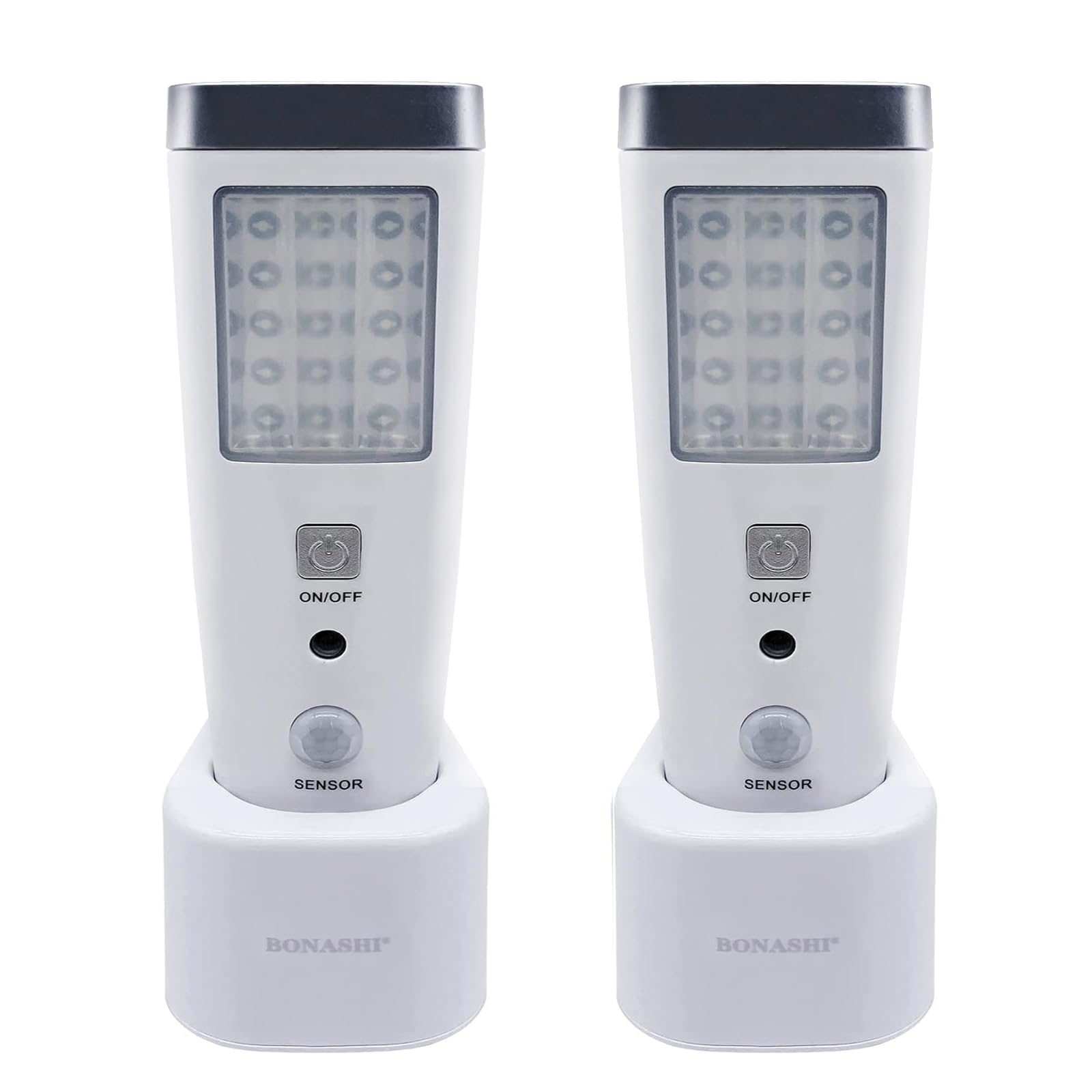 4-in-1 Motion Sensor Wall Night Light, Power Failure LED light, Emergency Flashlights, Rechargeable Torch, Plug in Power Outage Light, Perfect for Power Outages and Hurricanes, Bright White 2-Pack