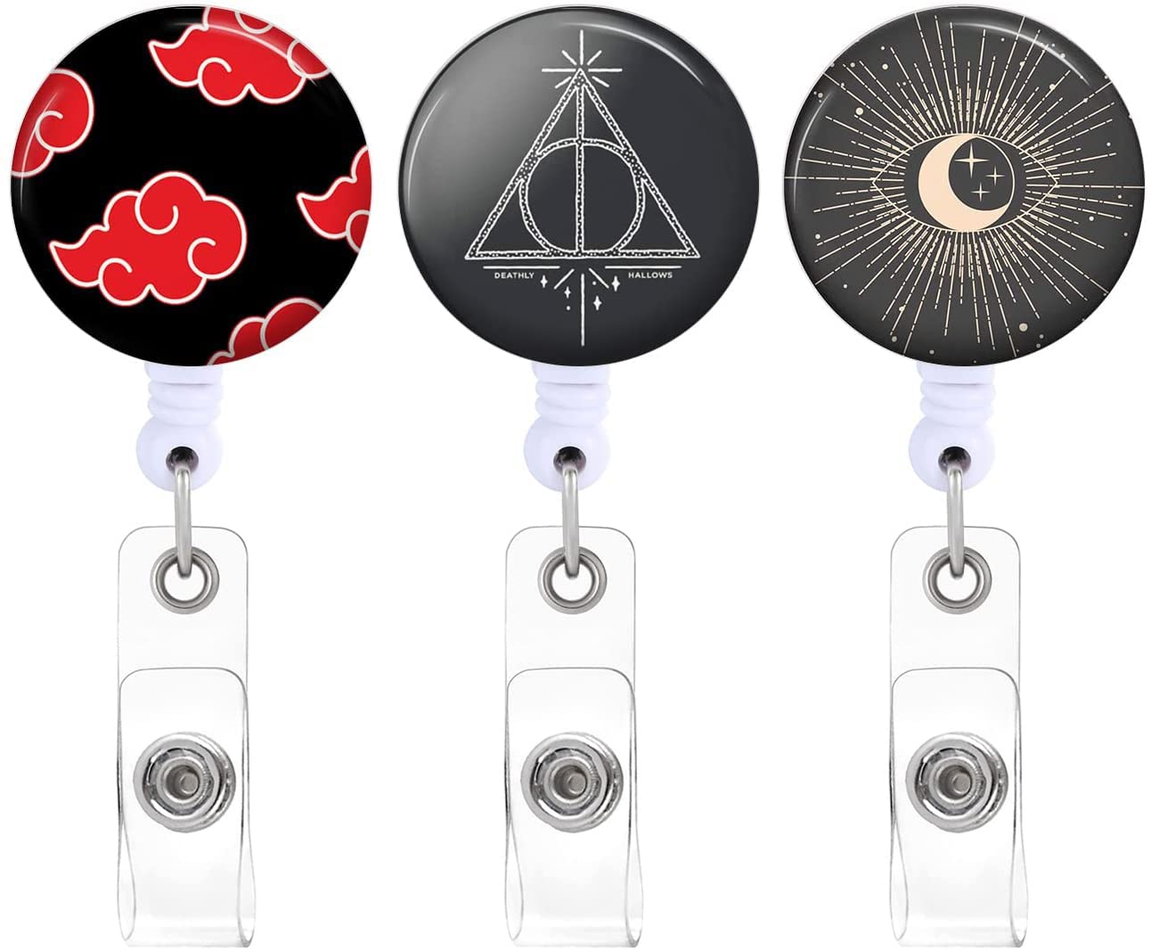 Amazon.com : Badge Reels Holder Retractable with ID Clip for Nurse Name Tag  Card Funny Cool Anime Cartoon Evil Eye Design Nursing Doctor Teacher  Student Medical Work Office Alligator Clip (3 Pack) :