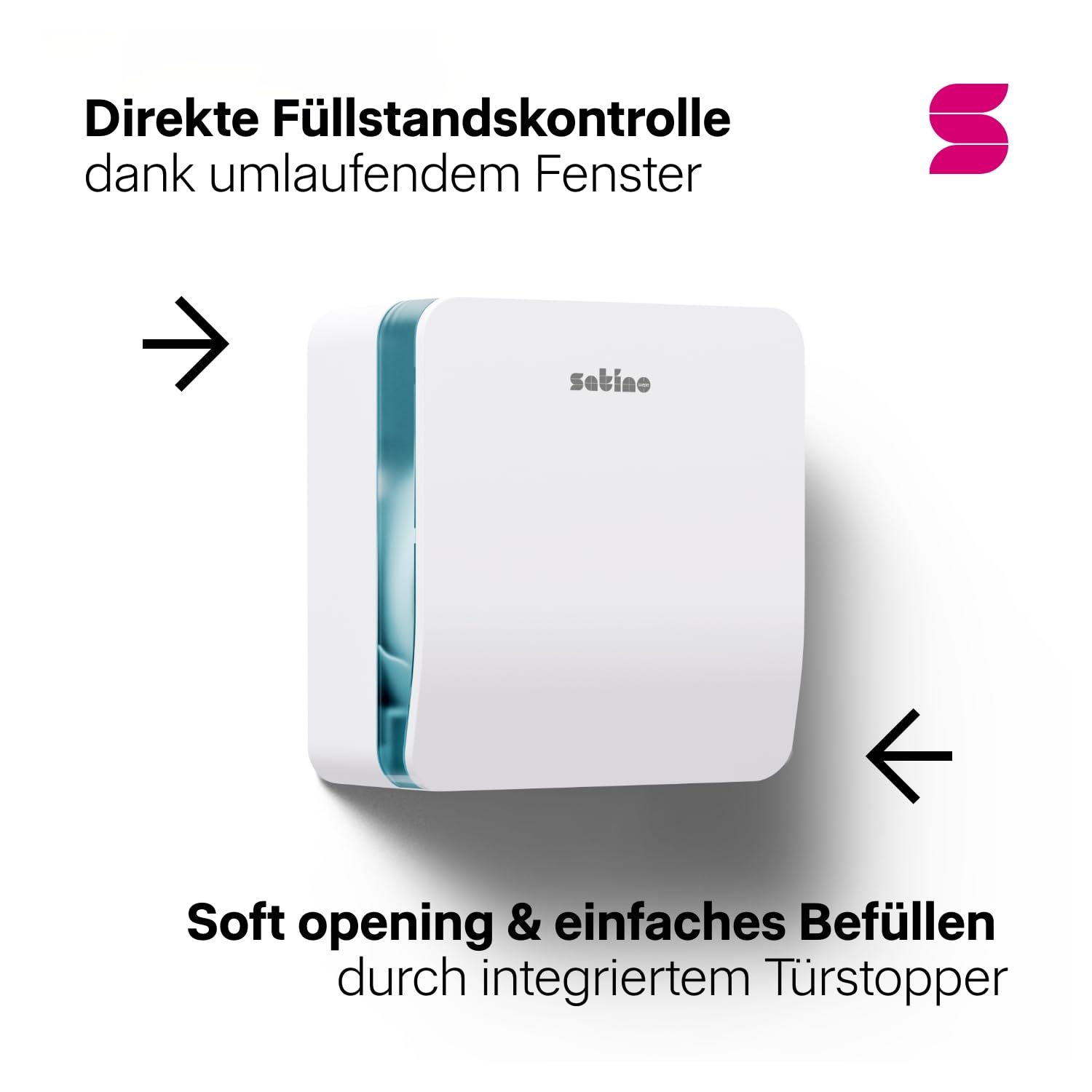 Satino HYGINITY Jumbo Toilettenpapier Spender - Made in Germany – Toilettenpapierspender mit Füllstandsanzeige - für Gewerbe & Industrie – weiß