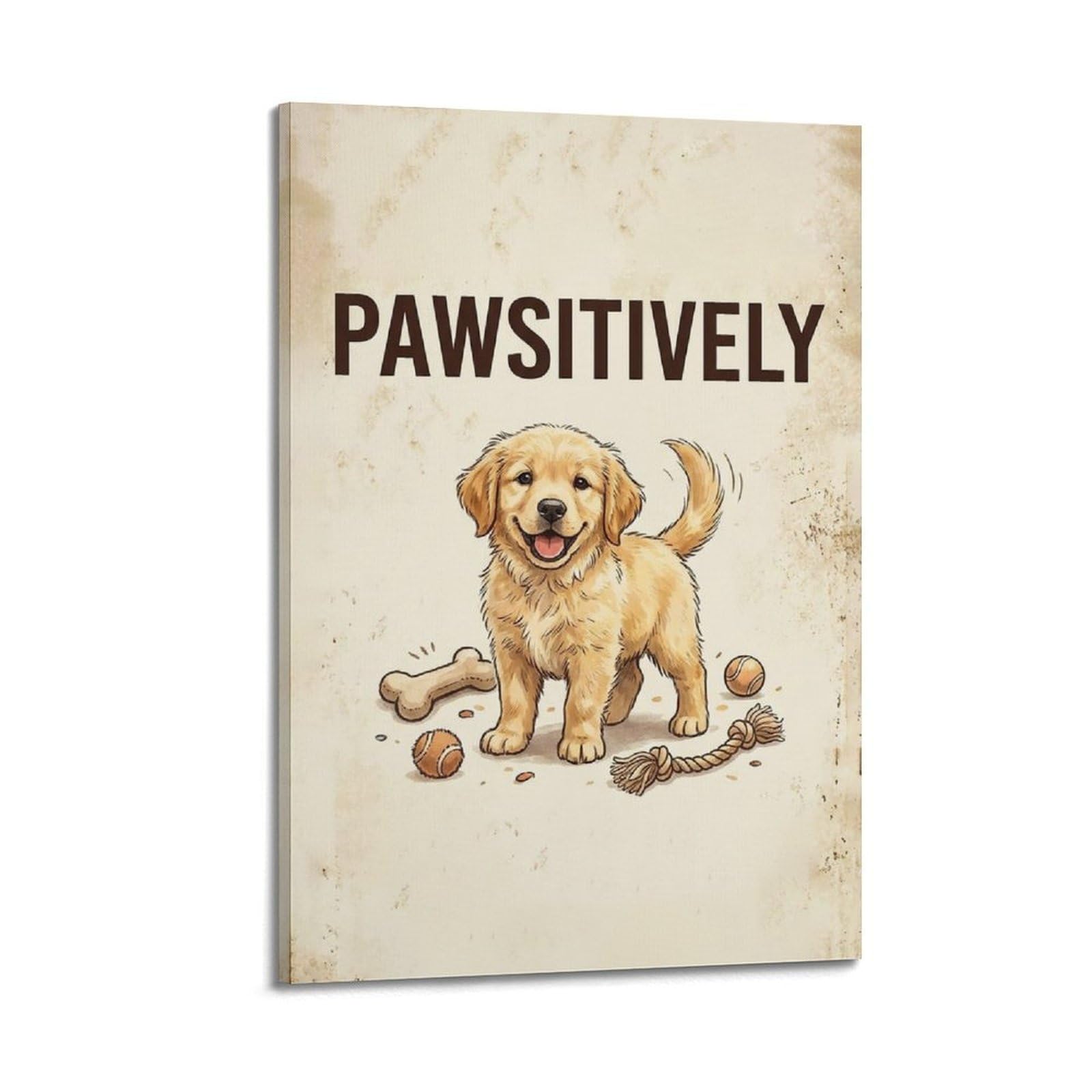 OKAHYS Dog Pet Illustration Poster Loyal Companion Vintage Modern Decorative Canvas Prints - Ideal Wall Art for Family, Man Cave, Game Room, Boys & Girls Bedroom 24x36inch