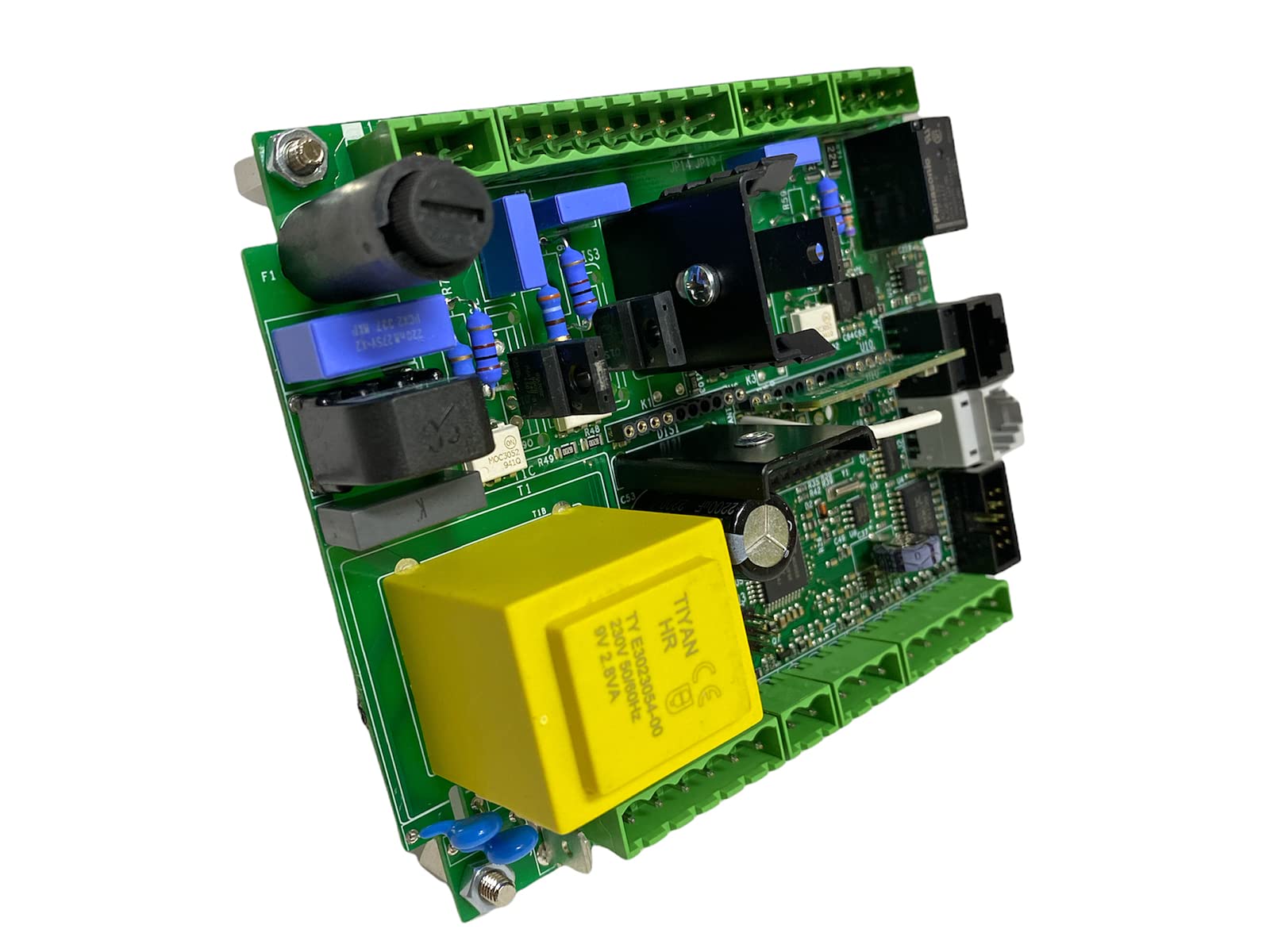 ERICAMBI, Scheda di Controllo SY100_ARIA per Stufe a Pellet, Sonda Fumi fino a 500°C, Predisposta per Encoder, Connettore RS232, Fissaggio Scheda su 4 Punti