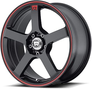 MOTEGI MR116 Rim 18X8 5x4.5/5x120 Offset 35 Black/Red Racing Stripe (Qty of 1) - coolthings.us