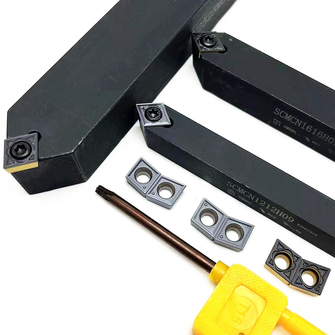 1 pz SCMCN1212H09 SCMCN1616H09 SCMCN2020K09 SCMCN2525M09 indicizzabile Tornio in carburo portautensili con 10 inserti di ricambio CCMT09T304 (SCMCN2525M09) (SCMCN16111) 6H09)