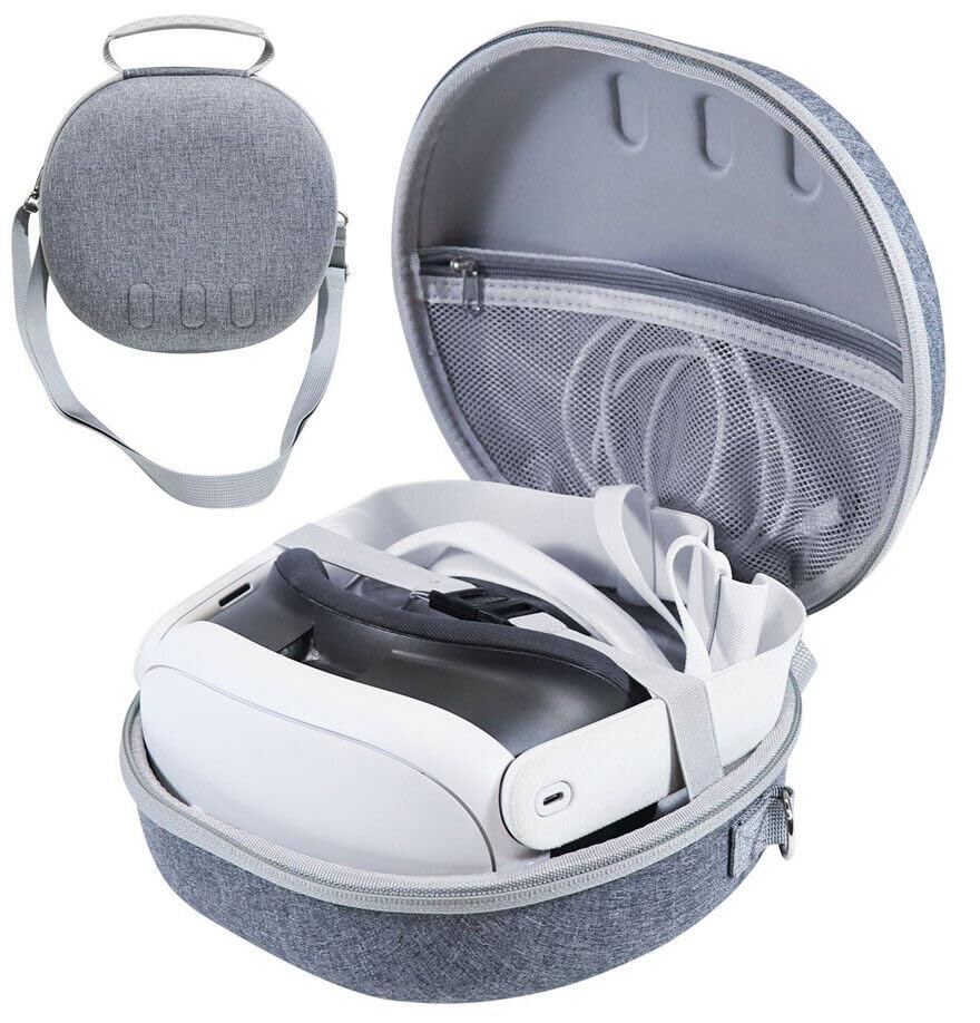 TMG Synthetic Carrying Case Compatible With Oculus Meta Quest 3 Vr Headset, Hard Travel Case With Mesh Pocket & Customized...