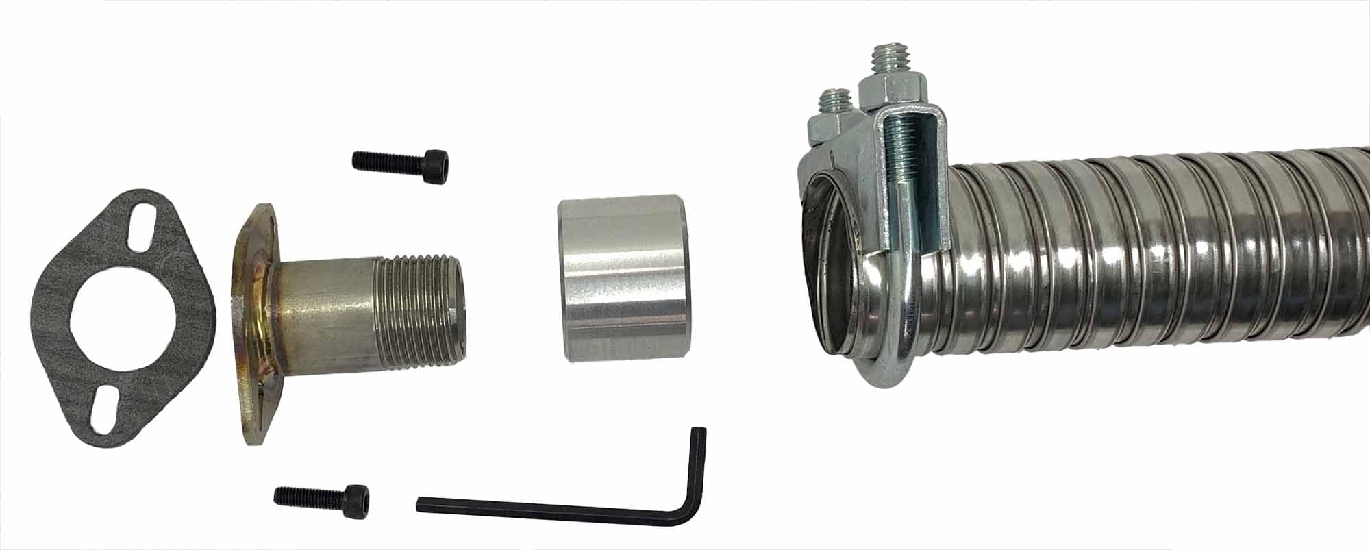 Predator 5000 Generator Exhaust Extension Kit - 1.5" Silicone Hose, 2 Feet Long, For Ducar Screen 22-002