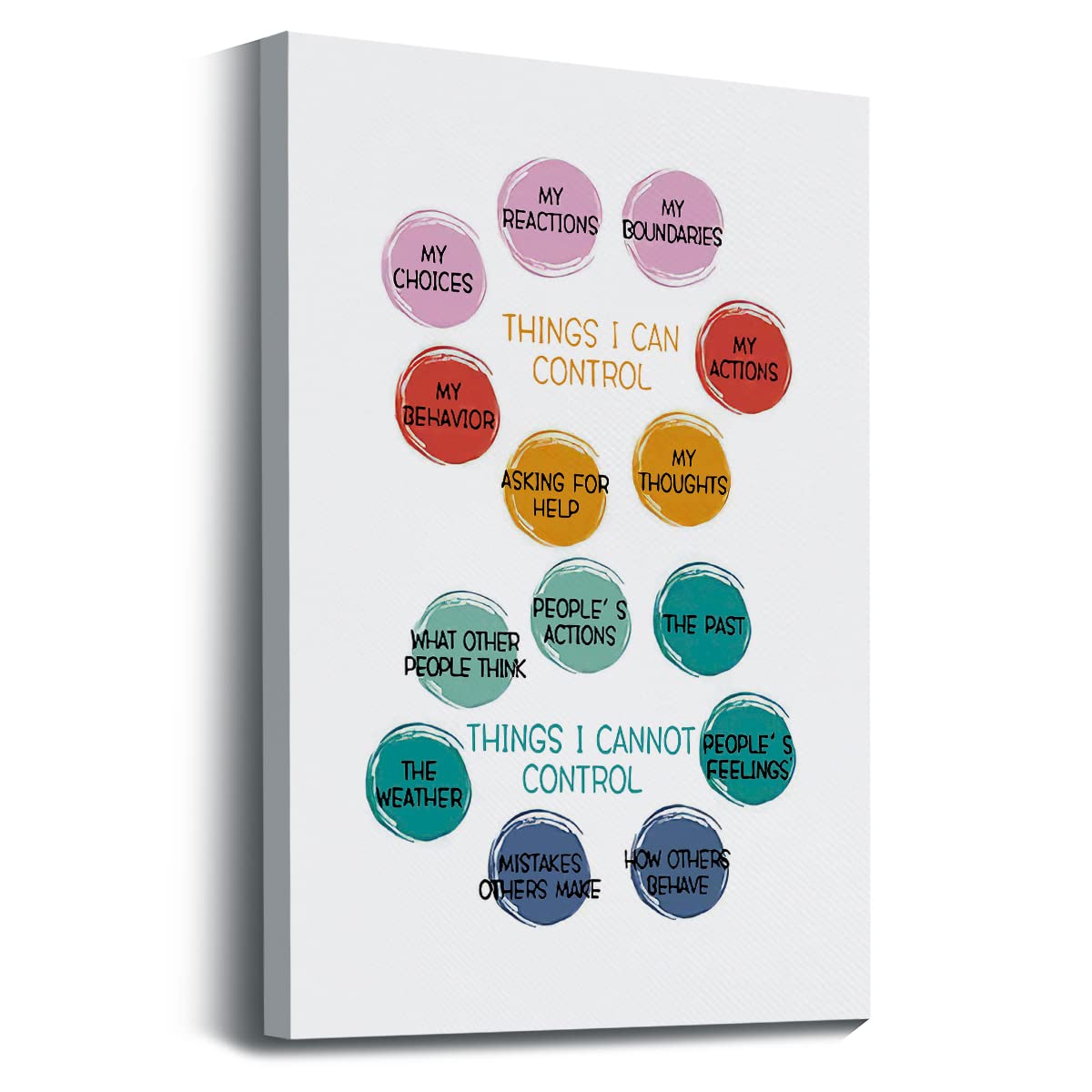 Things I Can Control Psychology Mental Health Therapy Wall Art Prints Artwork Decor for Mental Health Themed Canvas Wall Art Prints, Bathroom Bedroom Living Room Home Decorations,11"x14"