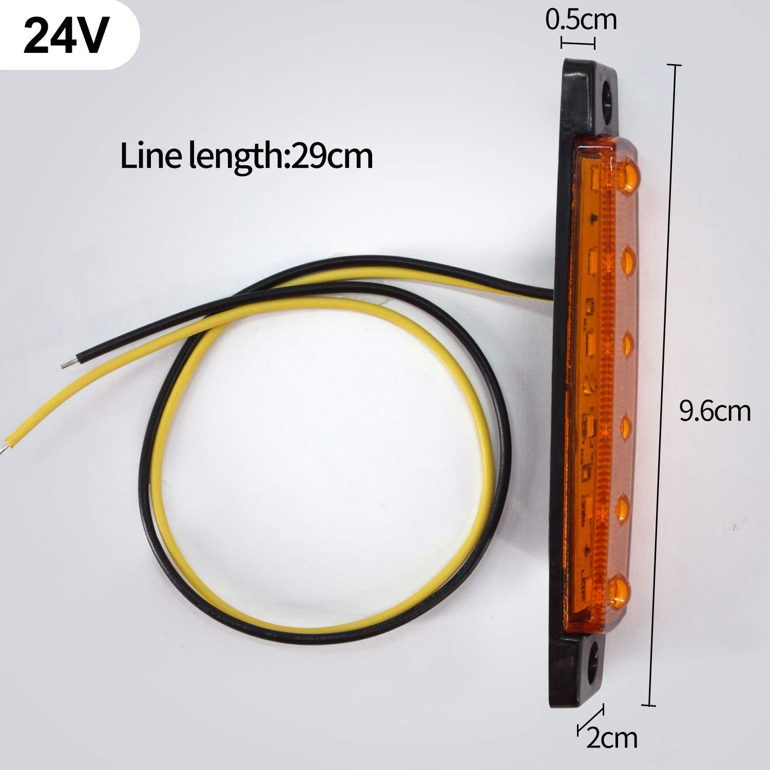 Biqing 2 Luci Laterali A LED 6-Inch | Bianche, 12V/24V, Indicatori Di Posizione Per Camper, Camion, Barca - 4