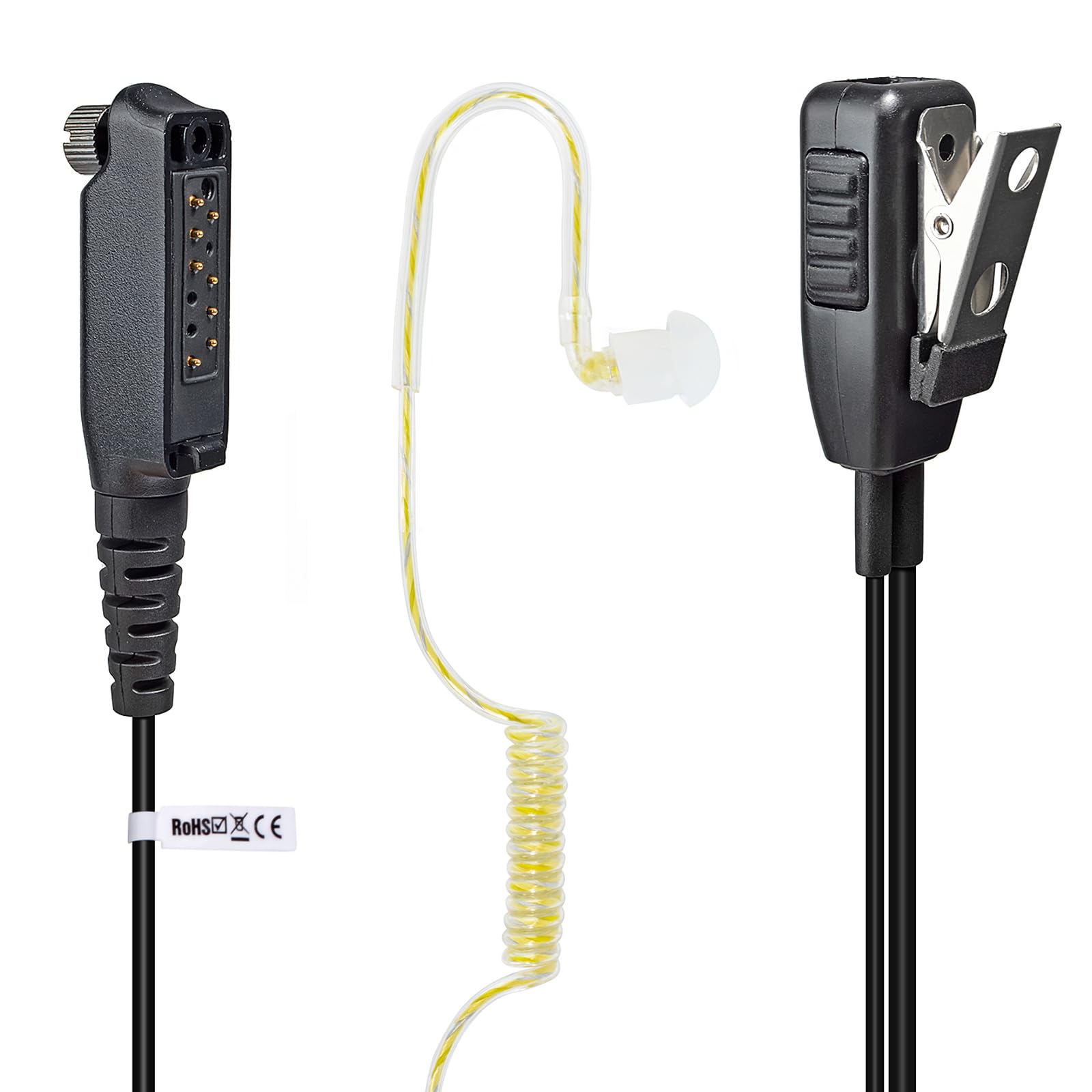 HYS Sepura Oreillette Compatibles avec Sepura STP8000 STP9000 | casque tubulaire acoustique caché, SC20 SC21 radio Écouteurs de sécurité (ET01)