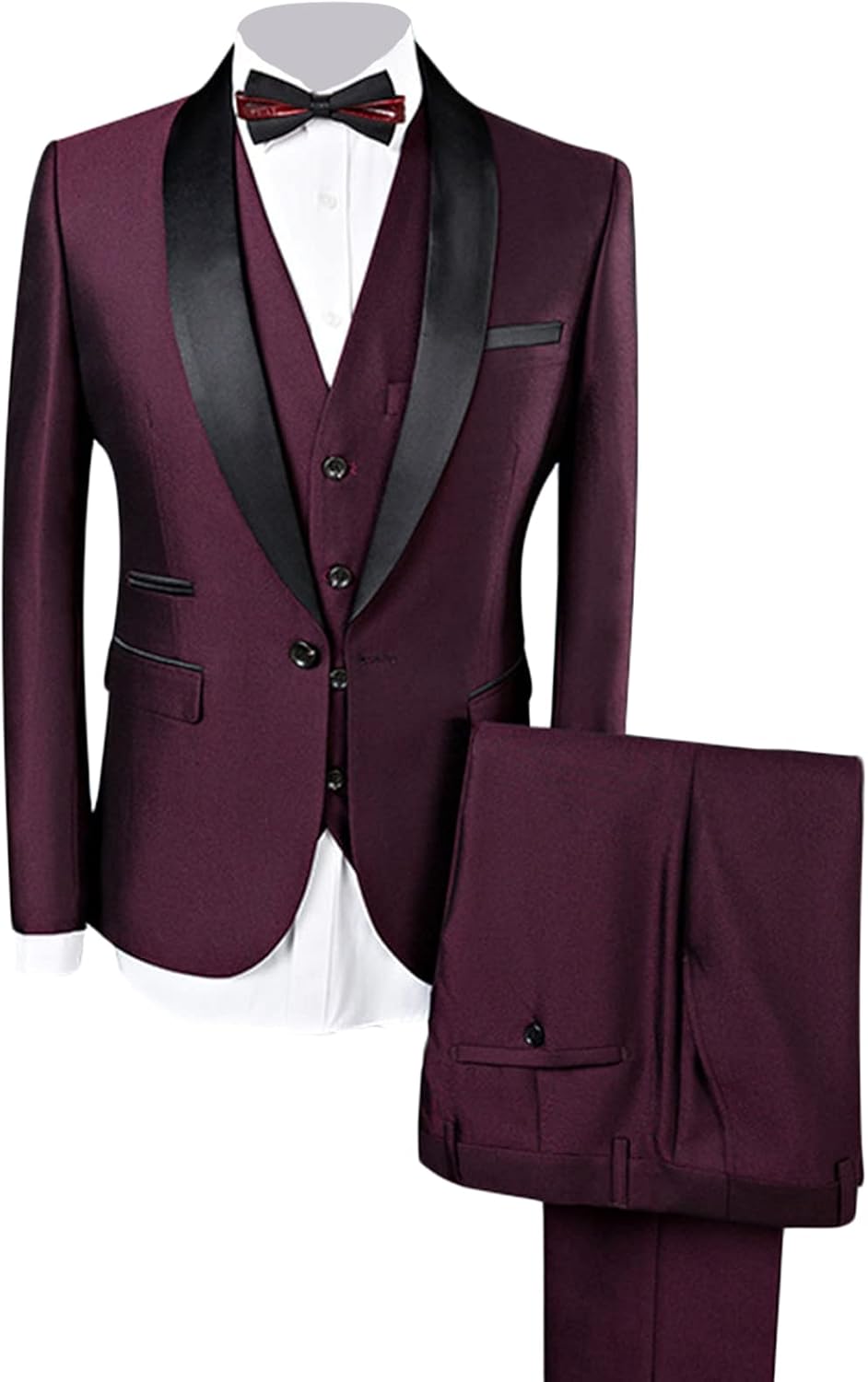 Plus Size Wedding Suits for Men One Button Notched Lapel 3 Piece Tuxedo Sets Business Dresses Jacket Vest Pants