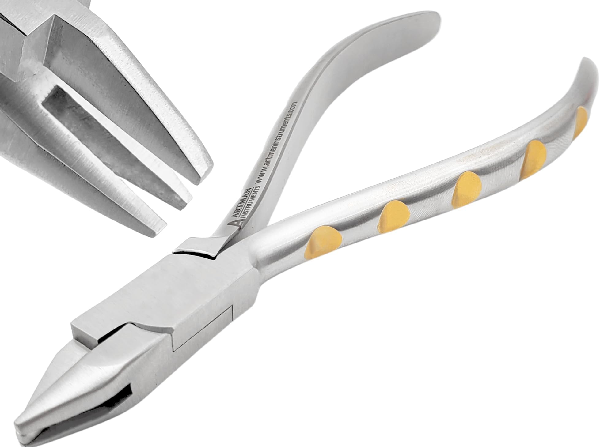 Three Prong Pliers, Clasp Adjusting Pliers, Wire Bending Pliers Dental Orthodontic Golden Dot Series ARTMAN Brand