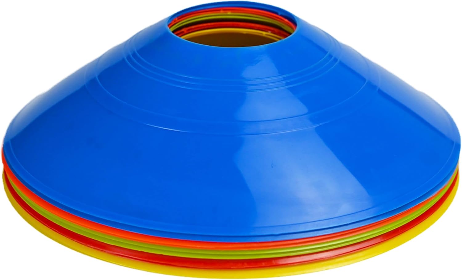 TIANOR 10 Pack Durable Disc Cones Sets Playing Field Marker for Agility Training, Football, Kids, Sports, Cone Markers (5 Colors), red,orange,yellow,green,blue, Small : Sports & Outdoors
