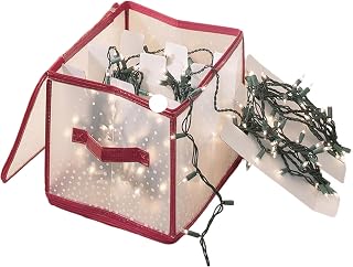 Storage for Christmas Lights Zippered Box 5 Divider Reels