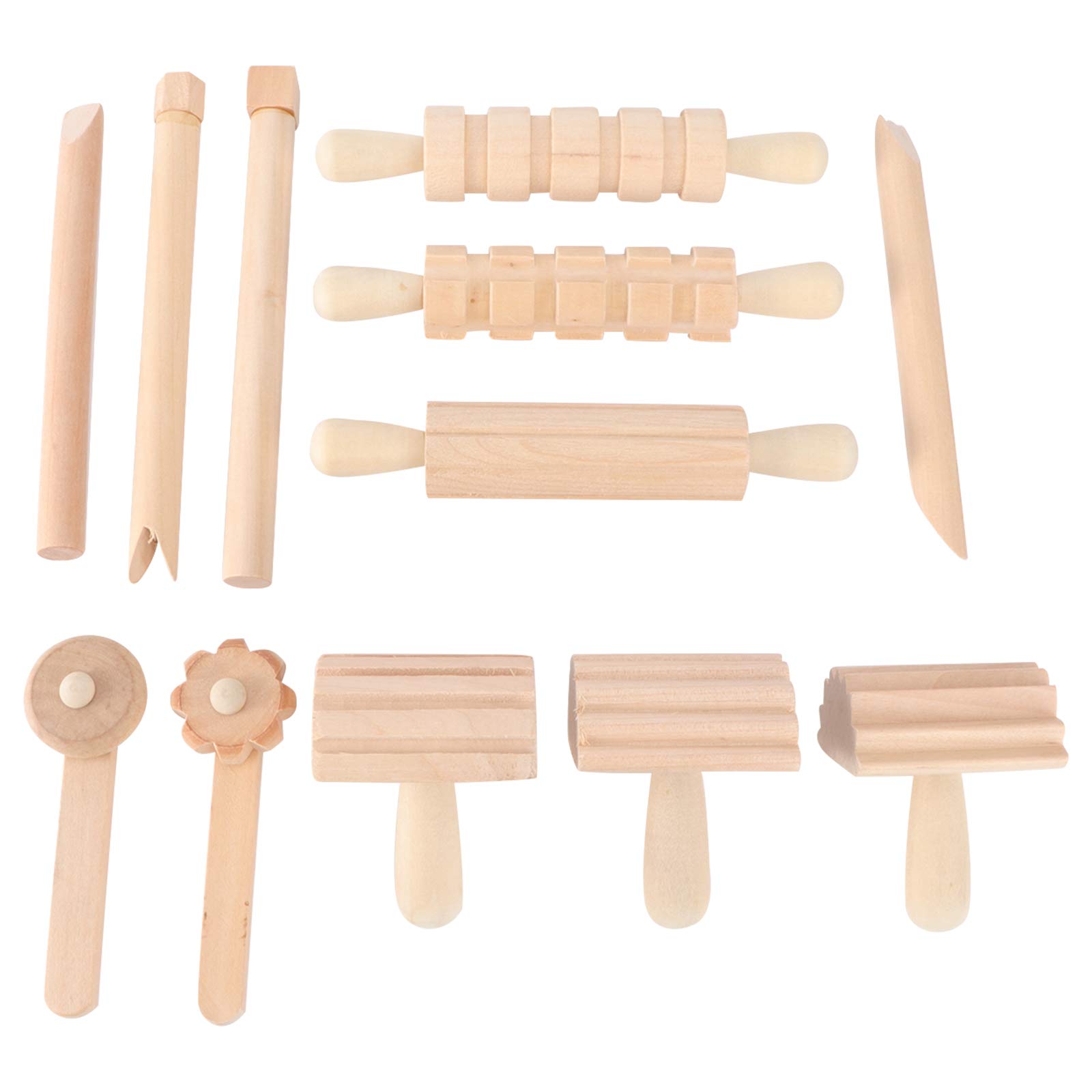 Outils de modelage en bois pour argile et pâte polymère kit créatif 12 pièces enfants